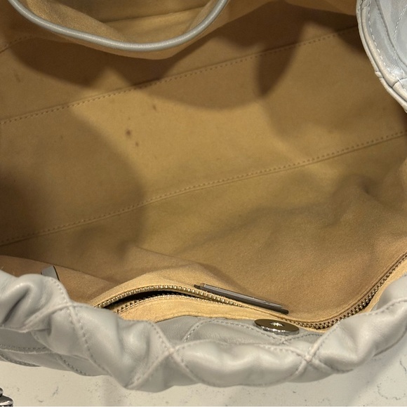 Tory Burch Gray Fleming Leather Hobo Chain Strap Shoulder Bag w/Silver Hardware - Picture 10 of 12